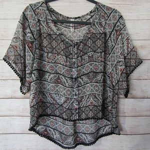 Junior's Mudd Sheer Button Up Top